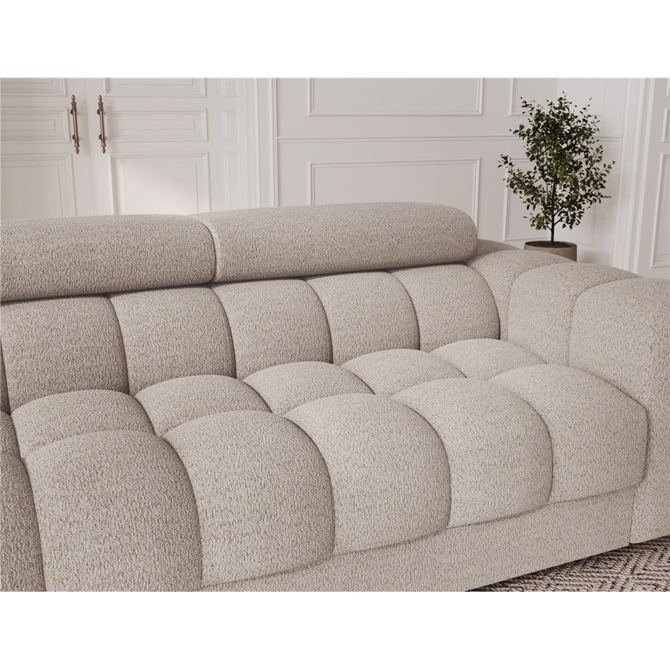 Sofa bed Efestello, sleeping function, Royal 18, boucle, beige, H96x260x100cm