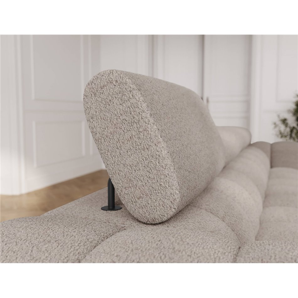 Sofa bed Efestello, sleeping function, Royal 18, boucle, beige, H96x260x100cm