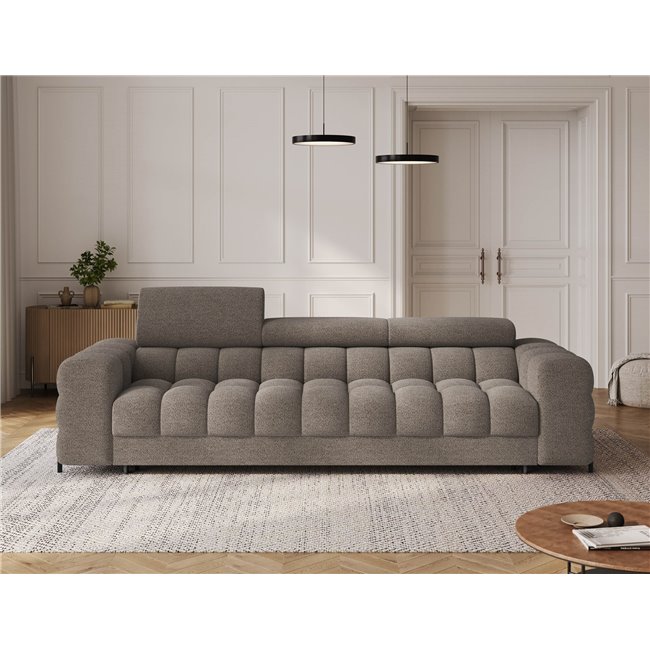 Sofa bed Efestello, sleeping function, Royal 20, boucle, brown, H96x260x100cm