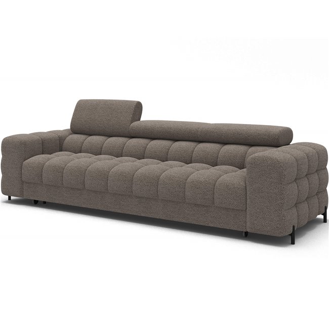 Sofa bed Efestello, sleeping function, Royal 20, boucle, brown, H96x260x100cm