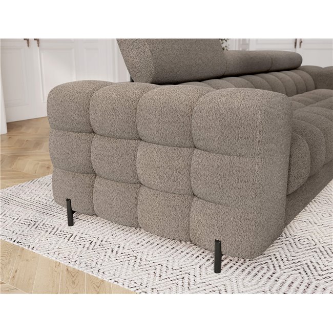 Sofa bed Efestello, sleeping function, Royal 20, boucle, brown, H96x260x100cm