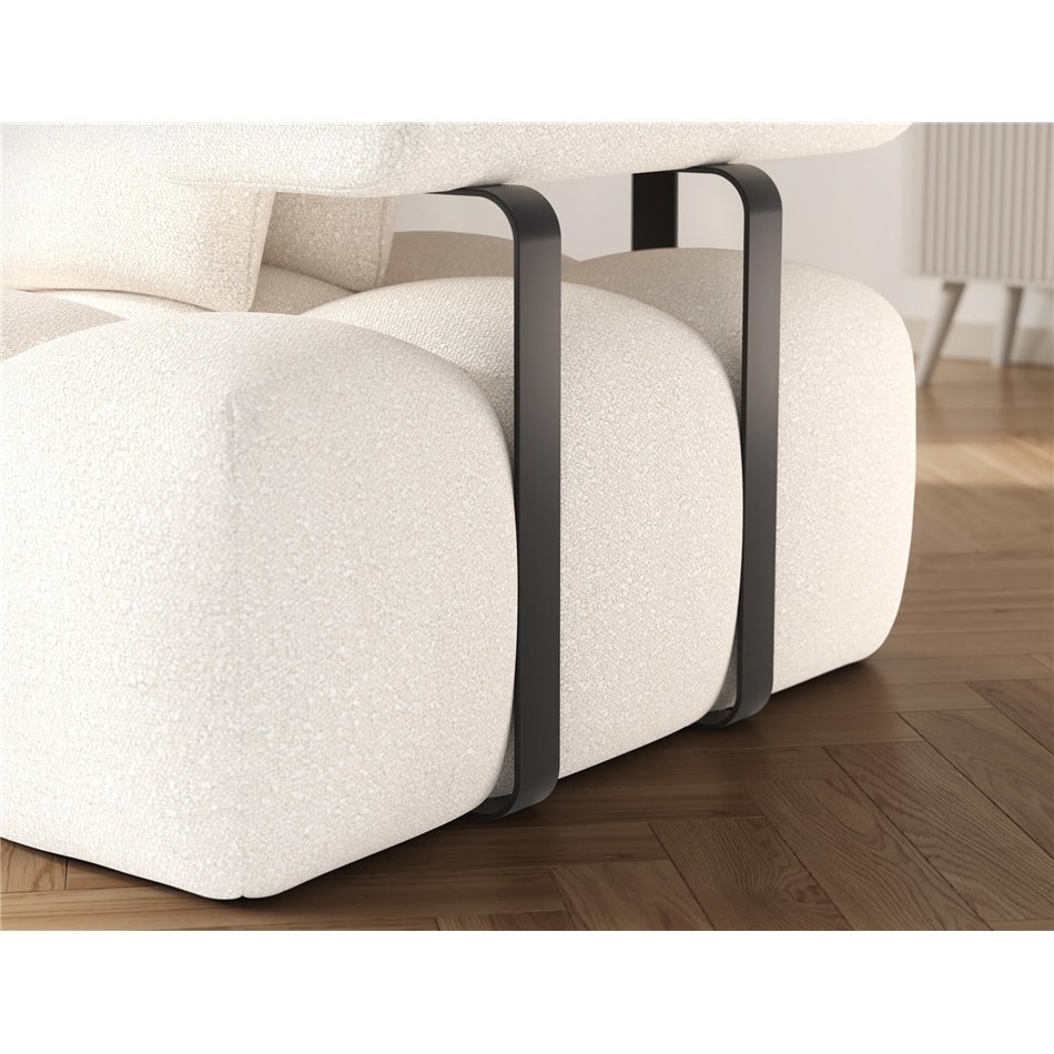 Corner sofa Elevvi L, sleeping function, Jaffray 01, white, H102x260x184cm