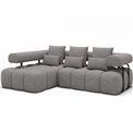 Угловой диван Elevvi L, раздвижной, Coralline 03, серый, H102x260x184cm