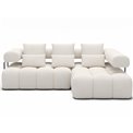 Corner sofa Elevvi R, sleeping function, Jaffray 01, white, H102x260x184cm