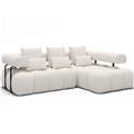 Corner sofa Elevvi R, sleeping function, Jaffray 01, white, H102x260x184cm