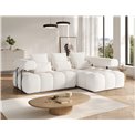 Corner sofa Elevvi R, sleeping function, Jaffray 01, white, H102x260x184cm