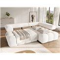 Corner sofa Elevvi R, sleeping function, Jaffray 01, white, H102x260x184cm