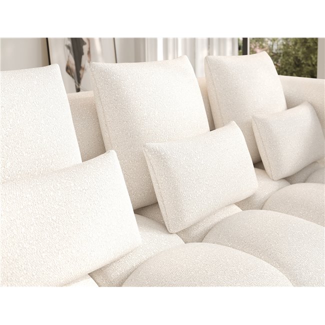 Corner sofa Elevvi R, sleeping function, Jaffray 01, white, H102x260x184cm