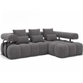 Угловой диван Elevvi R, раздвижной, Manhattan 03, бархат, темно-серый, H102x260x184cm