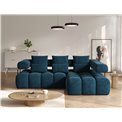Угловой диван Elevvi R, раздвижной, Manhattan 40, бархат, синий, H102x260x184cm