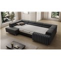 U-shaped sofa Eluis L, sleeping function, Sawana 14, black, H92x347x202cm