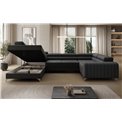 U-shaped sofa Eluis L, sleeping function, Sawana 14, black, H92x347x202cm