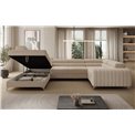 U-shaped sofa Eluis L, sleeping function, Jarell 18, corduroy, beige, H92x347x202cm