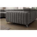 U-shaped sofa Eluis L, sleeping function, Monolith 85, velvet, grey, H92x347x202cm