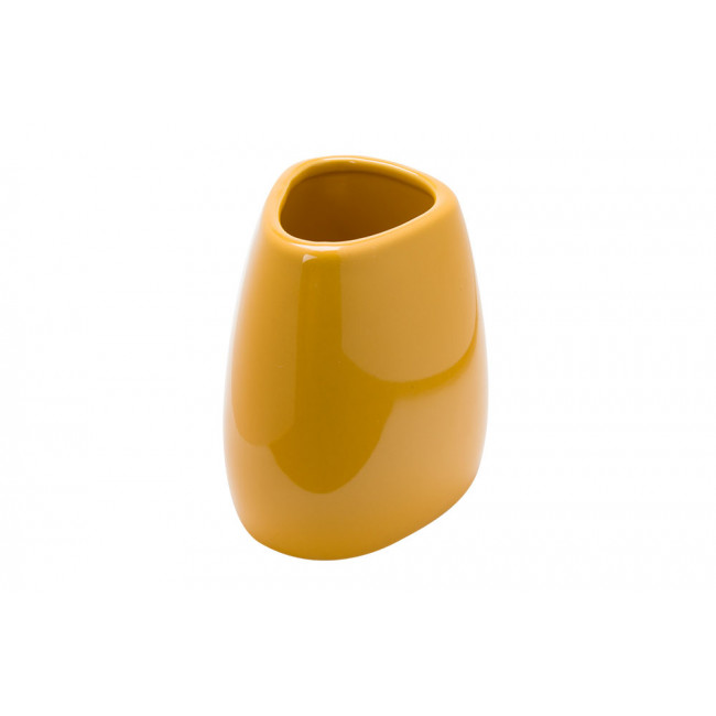 Керамический стакан для ванной, желтый цвет, 8.5x7.5x9.5cm