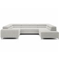 U-shaped sofa Eluis R, sleeping function, Royal 01, boucle, white, H92x347x202cm