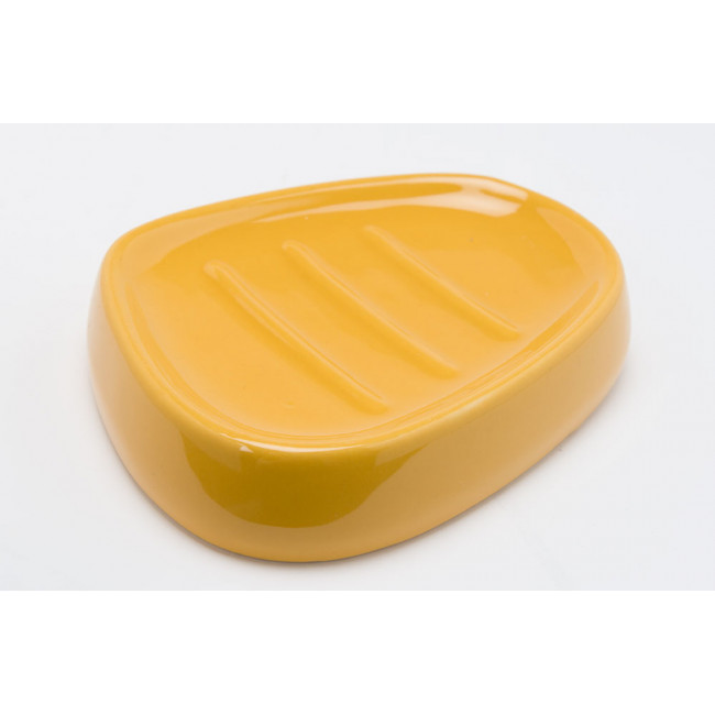 Soap dish, yellow colour, 12x9.5x2.3cm