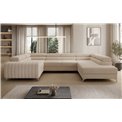U-shaped sofa Eluis R, sleeping function, Jarell 18, corduroy, beige, H92x347x202cm