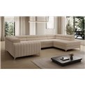 U-shaped sofa Eluis R, sleeping function, Jarell 18, corduroy, beige, H92x347x202cm
