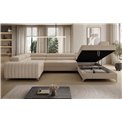 U-shaped sofa Eluis R, sleeping function, Jarell 18, corduroy, beige, H92x347x202cm