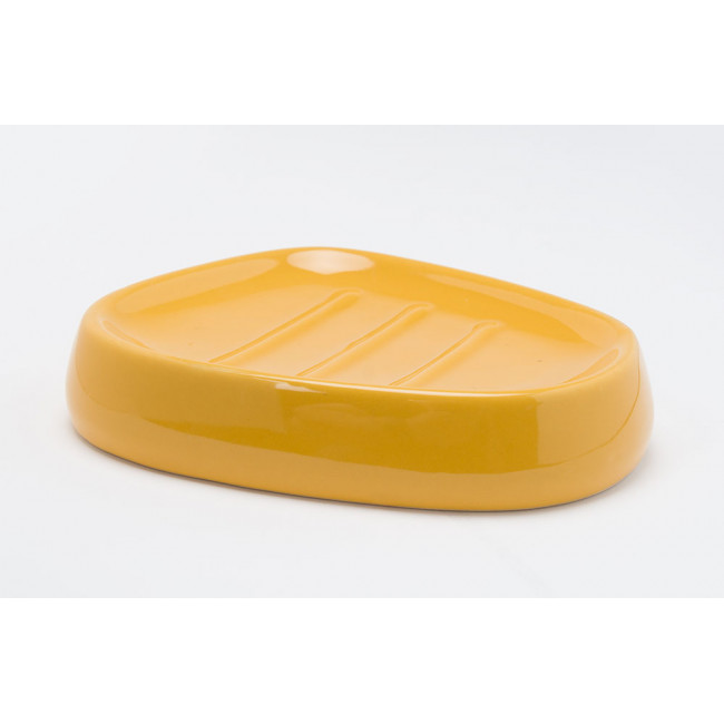 Soap dish, yellow colour, 12x9.5x2.3cm