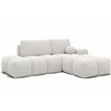 Угловой диван Elittario R, раздвижной, Royal 01, букле, белый, H95x227x170cm