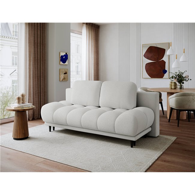Sofa bed Elguavio, sleeping function, Paolli 01, white, H97x210x91cm
