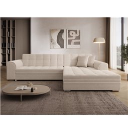 Угловой диван Erento R, раздвижной, Jarell 18, вельвет, бежевый, H78x296x194cm