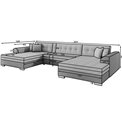 U-shaped sofa Evento Symmetrical, sleeping function, Jarell 18, corduroy, beige, H78x359x165cm