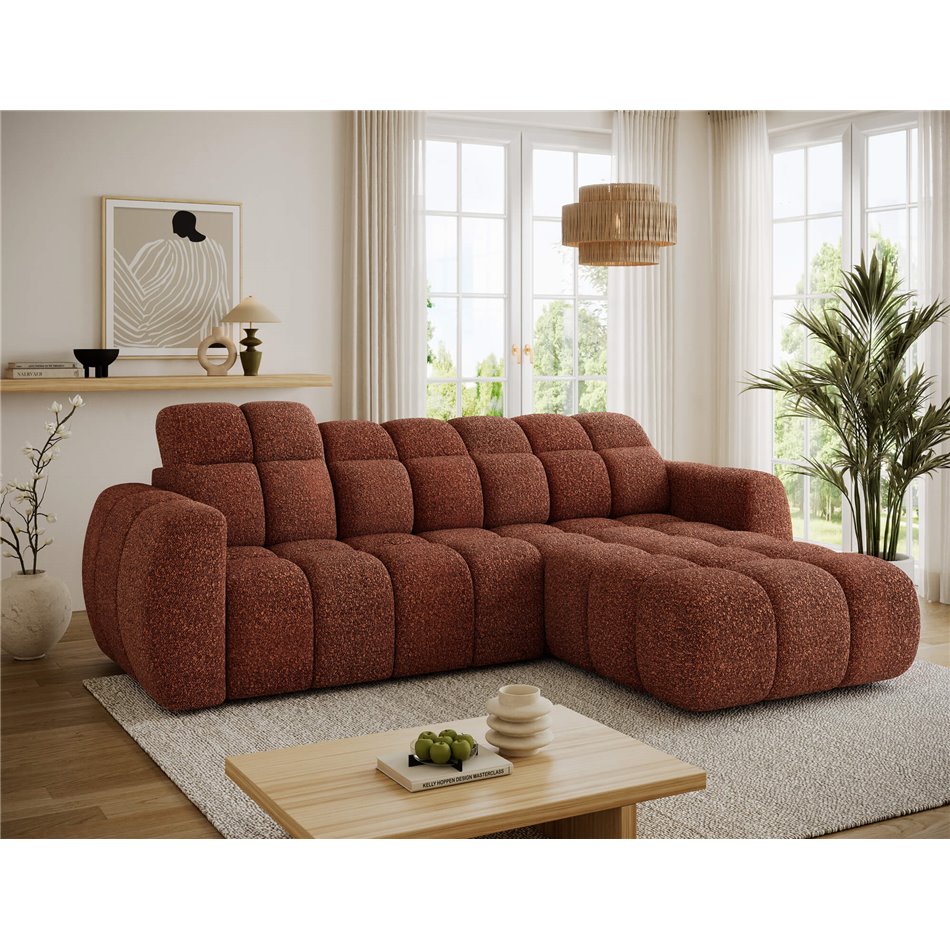Corner sofa Efanito R, sleeping function, Jaffray 30, red, H105x288x200cm