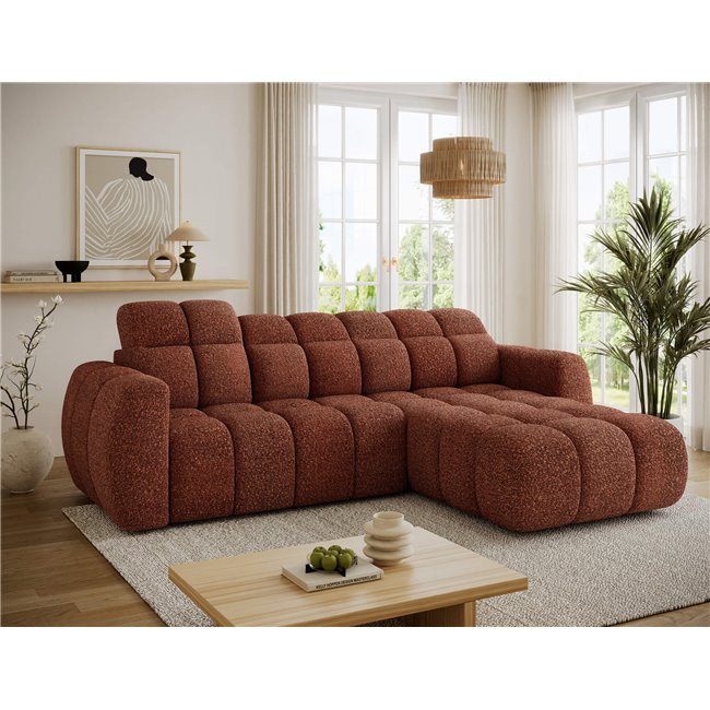 Corner sofa Efanito R, sleeping function, Jaffray 30, red, H105x288x200cm