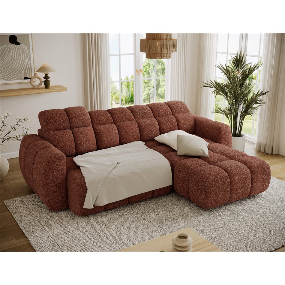 Corner sofa Efanito R, sleeping function, Jaffray 30, red, H105x288x200cm