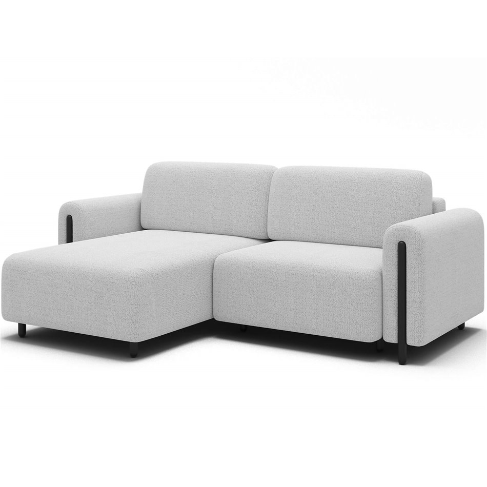 Угловой диван Elcossta L, раздвижной, Royal 01, букле, белый, H95x244x154cm