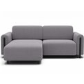Corner sofa Elcossta L, sleeping function, Jarell 03, corduroy, grey, H95x244x154cm