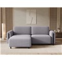 Corner sofa Elcossta L, sleeping function, Jarell 03, corduroy, grey, H95x244x154cm