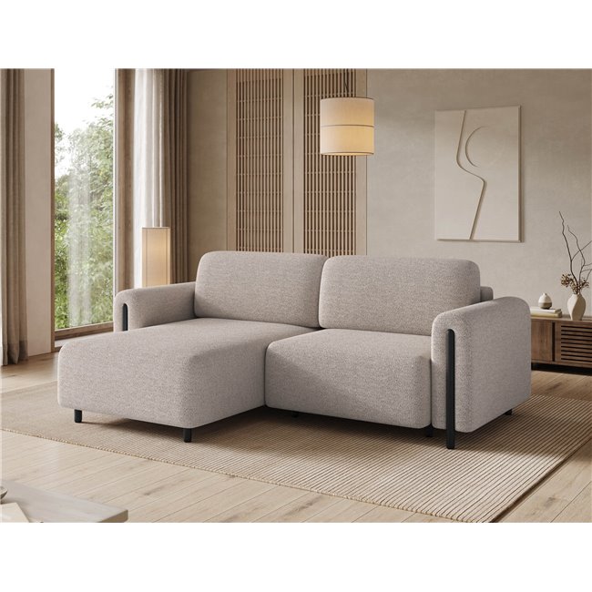Corner sofa Elcossta L, sleeping function, Royal 18, boucle, beige, H95x244x154cm