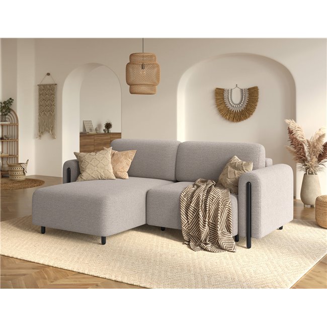 Corner sofa Elcossta L, sleeping function, Royal 18, boucle, beige, H95x244x154cm