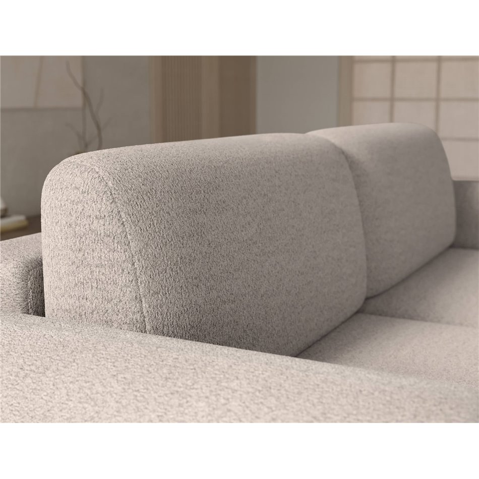 Corner sofa Elcossta L, sleeping function, Royal 18, boucle, beige, H95x244x154cm