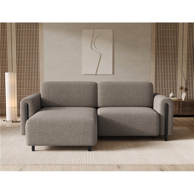 Угловой диван Elcossta L, раздвижной, Royal 20, букле, коричневый, H95x244x154cm