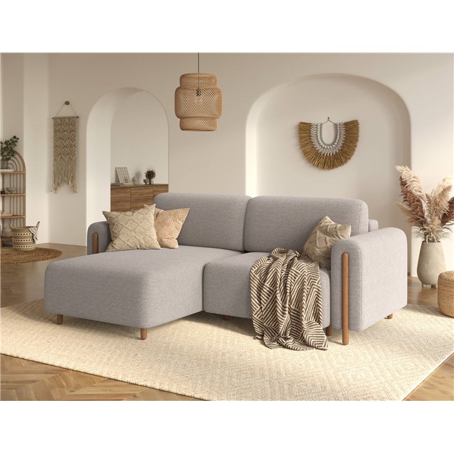 Corner sofa Elcossta L, sleeping function, Royal 18, boucle, beige, H95x244x154cm