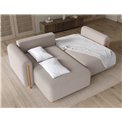 Corner sofa Elcossta L, sleeping function, Royal 18, boucle, beige, H95x244x154cm