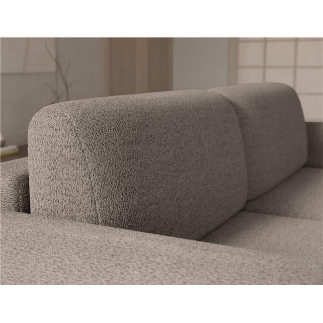 Corner sofa Elcossta L, sleeping function, Royal 20, boucle, brown, H95x244x154cm