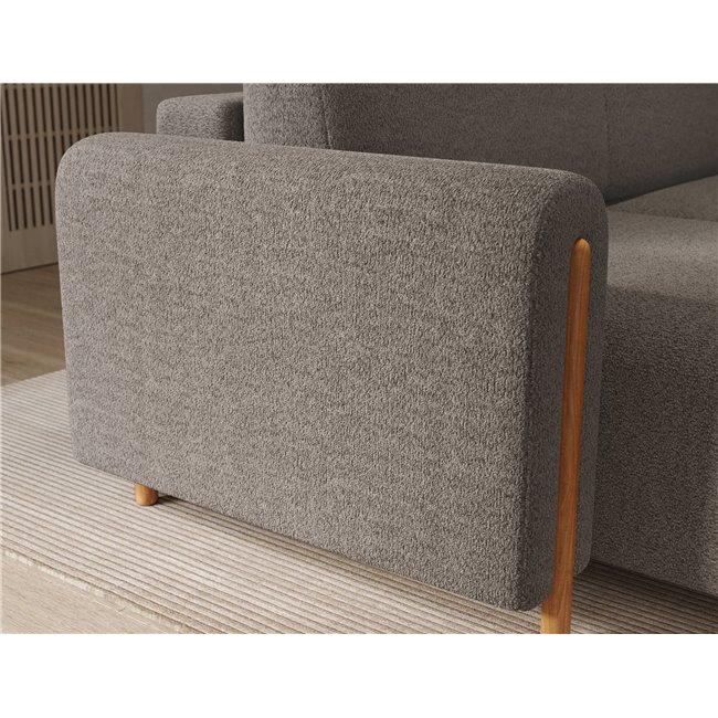 Corner sofa Elcossta L, sleeping function, Royal 20, boucle, brown, H95x244x154cm