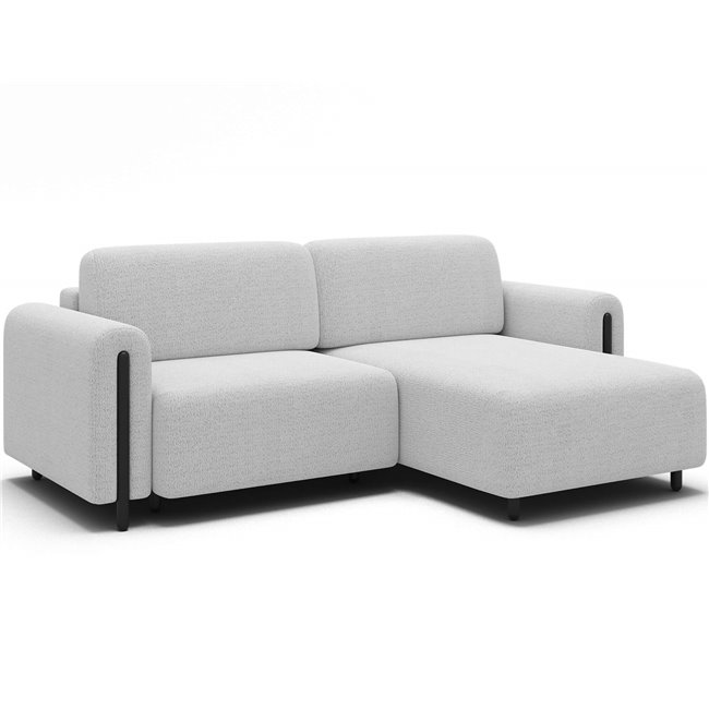 Угловой диван Elcossta R, раздвижной, Royal 01, букле, белый, H95x244x154cm