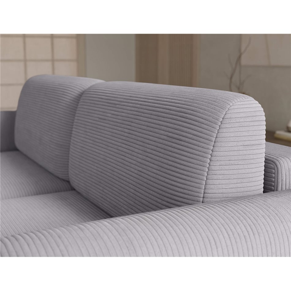 Corner sofa Elcossta R, sleeping function, Jarell 03, corduroy, grey, H95x244x154cm