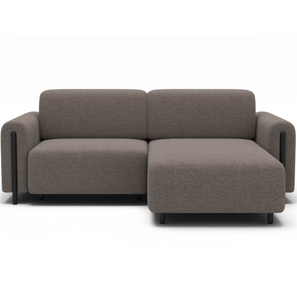 Corner sofa Elcossta R, sleeping function, Royal 20, boucle, brown, H95x244x154cm