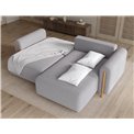 Corner sofa Elcossta R, sleeping function, Jarell 03, corduroy, grey, H95x244x154cm