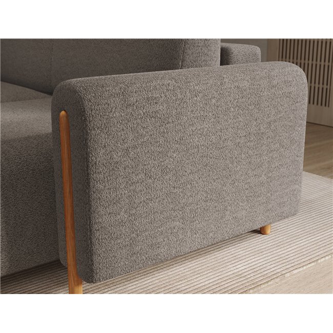 Corner sofa Elcossta R, sleeping function, Royal 20, boucle, brown, H95x244x154cm