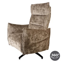 Electric recliner Amandy cremona-24 K, 2 motors, brown, rotatable 360 degrees, H74-110x76x90-158cm, seat height 40-51cm