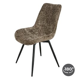 Обеденный стул Timmendorfo 43, вращающийся на 180 градусов, коричневый, H85x59x52cm, высота сиденья 45.5cm